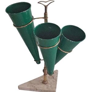 Timeless Classic Indoor <b>Umbrella</b> Stand in Metal with Chic Green and Golden Frame Perfect for Elegant Home Decoration - Product Image 1