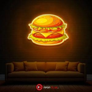 Tienda de pared Logotipo de negocios Letrero de neón Led Tienda de hamburguesas Decoración de pared Letrero de iluminación Led Hamburguesa Iluminación Led para Decoración - Product Image 6