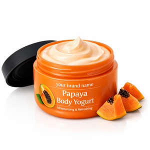 Crème corporelle hydratante et rajeunissante au yaourt de papaye en vrac avec extraits naturels de fruits, vente en gros sous marque privée OEM - Product Image 1