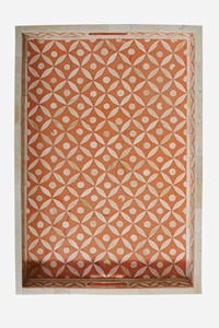 Plateau d'incrustation d'os orange fabriqué à la main Design traditionnel Assiette de service décorative de luxe Organisateur de maison Présentoir d'Inde - Product Image 3