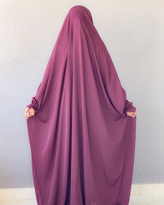 Conjunto de Abaya Khimar Hajira-Medina de Seda, Manga Larga, Antiarrugas, Elegante y de Lujo, Personalizado, Servicio OEM, Hecho a Mano, para Adultos, India - Product Image 3