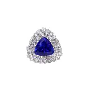Anillo de Eternidad de Plata de Ley con Tanzanita de Corte Trillón, Anillo de Bodas con Piedras Preciosas de Lujo, Diseño Nupcial Elegante Sin Níquel - Product Image 3