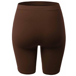 Custom Seamless Gym Sport Fitness Workout Brown Yoga Shorts Cintura alta Soft Stretch Activewear para mujeres - Product Image 3