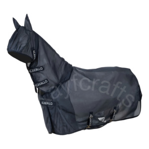 Juego de alfombra de caballo de protección contra moscas con cuello extraíble y máscara de moscas a juego - Product Image 1