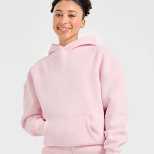 Best Selling Custom <b>Pink</b> <b>Women's</b> Oversize Classic Plush Hoodie Anti-Wrinkle And Breathable <b>Hoodies</b> For <b>Woman</b> Gym Zip Up Hoodie - Product Image 1