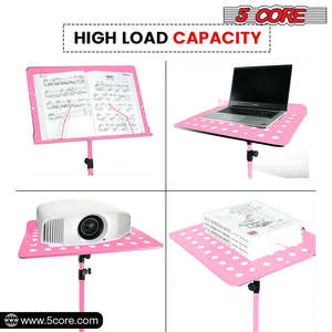 Support de musique 5-en-1 réglable pour bureau avec support micro, support de partitions portable en métal - Product Image 2