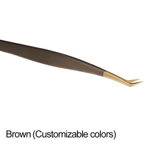 Nouveau modèle de pince à épiler personnalisée colorée pince à cils à 90 degrés LO420 volume extensions de cils pince à épiler par Lohar orthopédique - Product Image 3