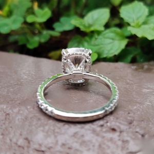 Cushion Cut White Diamond Hidden Halo Wedding and Engagement for Women Promise Day Lab Grown in 10k Gold - Product Image 6