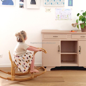 ขายดีม้านอนโยกหวายแบบ3-in-1สไตล์วินเทจสำหรับเด็กน้ำหนักเบาและพับเก็บได้พร้อมกรอบไม้ราคาถูก! - Product Image 6