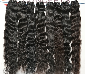 Extensions de cheveux humains indiens noirs ondulés naturels, non traités chimiquement, mèches non traitées, vague profonde lâche, cheveux humains - Product Image 4