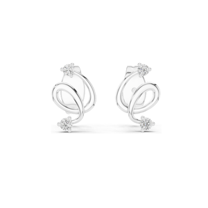Elegant Lab-Created Diamond <b>Earrings</b> 0.072 CT VVS-VS EF Clarity 18KT, 14KT, 10KT Gold & 925 <b>Silver</b> Rose, Yellow, White - Product Image 2