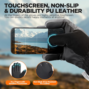 Gants d'hiver isolés et chauds avec logo et étiquettes personnalisés Conception adaptée aux écrans tactiles pour les activités hivernales en plein air - Product Image 4