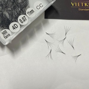 Extensions de cils 3D 0,07 12 mm faites à la main 3D-8D CC/DD/L/M Curl Cheveux synthétiques en éventail lâche Base pointue Haute qualité Noir naturel - Product Image 5