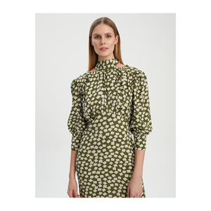 BGN ชุดพิมพ์ลายวิสคอปกผ้าพันคอสำหรับใส่ไปทำงาน W24D294เป็นนางแบบ - Product Image 5