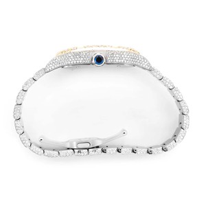 นาฬิกาข้อมือผู้ชายแฟชั่น ประดับเพชรโมอิสซาไนต์ ตัวเรือนสแตนเลสสตีล ระบบควอตซ์ หน้าปัดกระจก - Product Image 4