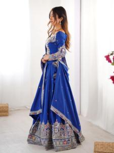 Nouvelle tenue de fête lehenga choli pour les vêtements de fête et les vêtements de mariage ainsi saison des fêtes détails Lehenga tissu crêpe naturelle - Product Image 4