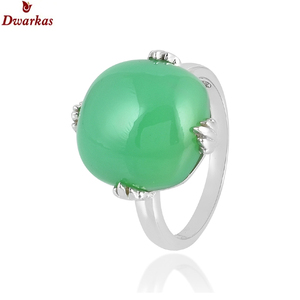Nouveau design de bague en pierres précieuses bijoux en argent sterling avec calcédoine Chryso bagues pour femmes - Product Image 2