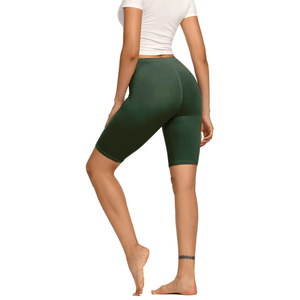 Color sólido suave mujer Fitness deportes Yoga mallas cortas entrenamiento integral Jog pantalones cortos de cintura alta - Product Image 6
