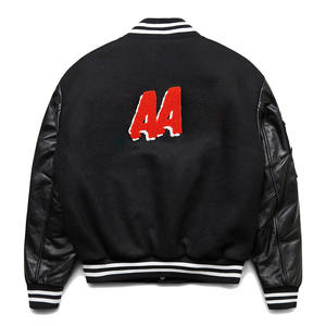 <b>Top</b> Selling <b>High</b> Quality Wool Body <b>Leather</b> Sleeves Custom Chenille or Flat Embroidery Logo Warm Letterman Varsity Jacket for Men - Product Image 2