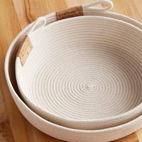 Panier tressé moderne en corde de coton et tapis décoratifs pour couvertures, vêtements, serviettes, jouets, panier de rangement pour chambre de bébé