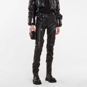 Pantalon crayon en cuir pour femmes 2024 de bonne qualité avec un prix raisonnable Design avant plat pour l'hiver - Product Image 2