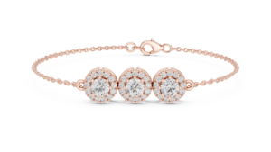 AFFORDABLE LAB GROWN CUT DIAMOND HALO BRACELET <b>SET</b> 18KT WHITE <b>GOLD</b> RHODIUM PLATED LUXURY CERTIFIED DAILY/Office WEDDING - Product Image 5