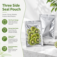 Sachet en aluminium à trois soudures personnalisé pour emballage alimentaire, pochette plate pour café en poudre, thé, snacks