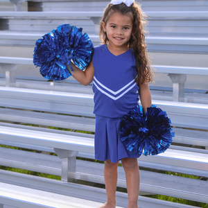 Conjuntos de uniformes de porristas sin mangas para niñas de etiqueta privada Spandex de calidad superior/tela de algodón impreso diamantes de imitación de transferencia de calor - Product Image 2