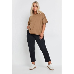 Camiseta de Cuello Redondo para Mujer, Uso Diario, Manga Corta, Tela Jersey Suave, Top Informal, Fabricante de Ropa Personalizada, Proveedor Mayorista - Product Image 6