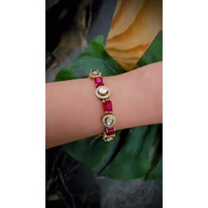 NOVAMART Fine <b>Ruby</b> Radiance Moissanite <b>Bracelet</b> Elegant and Radiant Bangle Jewelry Wholesale Export - Product Image 1