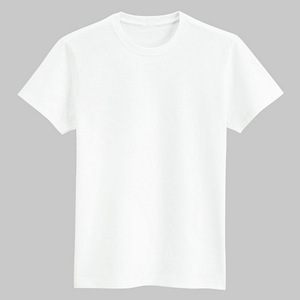 OEM personnalisé 180g CVC Tshirt hommes et femmes t-shirt à manches courtes demi-manches polyester-coton blanc couleur unie tshirt - Product Image 5