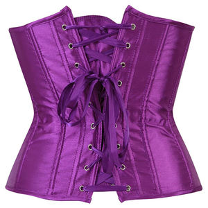 Purple Satin Corset Body Shaping Shapewear Waist Slimming Bustier <b>Lingerie</b> for <b>Women</b> <b>Sexy</b> Elegant Fashion Outfit - Product Image 2