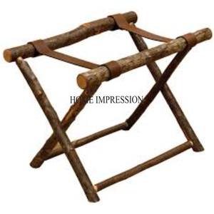 Support de porte-bagages en métal robuste enduit de poudre de couleur blanche et en bois pour la maison et l'hôtel au meilleur prix - Product Image 3