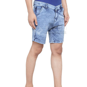 New Style Men's High <b>Waist</b> 100% Cotton Solid Casual <b>Jeans</b> Shorts Customizable Quick Dry Breathable Summer 2025 Wholesale - Product Image 5