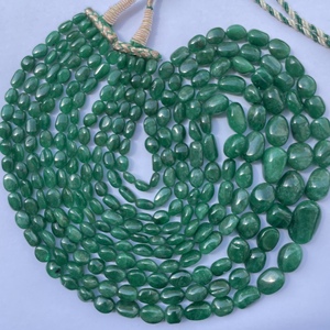 8mm 12MM 16mm Natural verde oscuro piedra Esmeralda suave Tumble Maniya cuentas hebras cadena a granel al por mayor nuevo Stock calidad caliente - Product Image 3