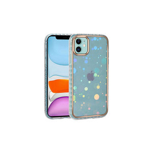 Coque de téléphone en silicone transparente et brillante Netzy White pour iPhone 11, compatible avec XR 14 Plus, modèle à motifs NO2 - Product Image 1