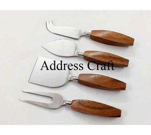 Nouvel arrivage ensemble de fourchettes à dîner en acier inoxydable manche en corne naturelle couteau à fromage de table épandeur accessoires en métal de qualité supérieure - Product Image 5