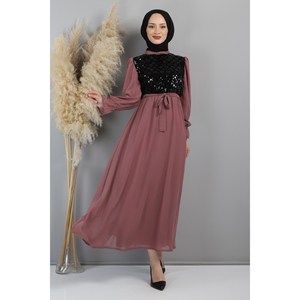 Vestido de Noche de Gasa con Estampado de Puntos, Corte A, Cintura Natural, Corto, Sencillo, para Fiesta, Talla XL, 100% Poliéster - Product Image 6