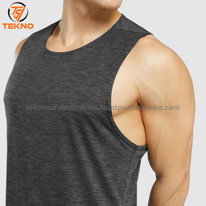 เสื้อกล้ามออกกำลังกายแขนกุดสำหรับผู้ชาย, เสื้อกล้าม100% คอตตอนแห้งเร็วระบายอากาศได้ดีผ้าถักยอดนิยม - Product Image 5