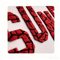 Étiquette thermocollante 3D en relief personnalisée en gros, patch flocage haute densité au toucher doux
