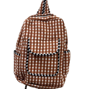 Sac à dos en coton matelassé à motif géométrique pour filles brunes, fermeture éclair antivol, sac à main bohème hippie fait à la main, sac à dos pour ordinateur portable, école - Product Image 1