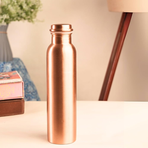 High Quality Plain and Hammered Copper <b>Water</b> <b>Bottle</b> with Handle Ayurvedic Pure Copper <b>Bottle</b> Yoga <b>Water</b> <b>Bottle</b> - Product Image 4