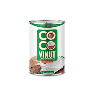 400ml 깡통 주석 VINUT 코코넛 우유 12-14% 지방 베트남 공급 업체 제조 업체 코코넛 우유 요리