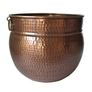 Jardinière ronde en cuivre massif pour la décoration de la maison et de la ferme Seau en métal pur cuivre - Product Image 3