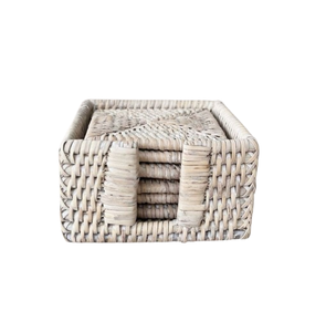 Vente en gros Forme arrondie Rotin Thé Coaters Thé Café Sous-verres décoratifs pour la maison Tapis et tampons - Product Image 5