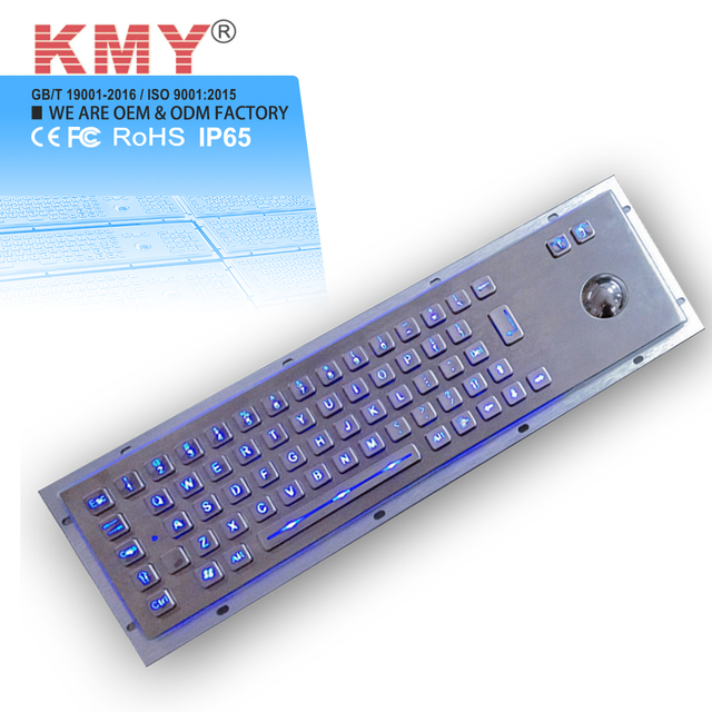 Industrial Control Console Rugged Metal Keyboard 304 Stainless Steel Panel Mount Design OEM ODM SDK IP65 Protection USB/PS2