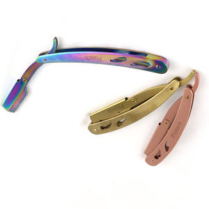 Rasoir de barbier pliant en acier, couteau de rasage manuel, outils d'épilation, rasoirs pour la barbe et l'épilation, 1 pièce - Product Image 5