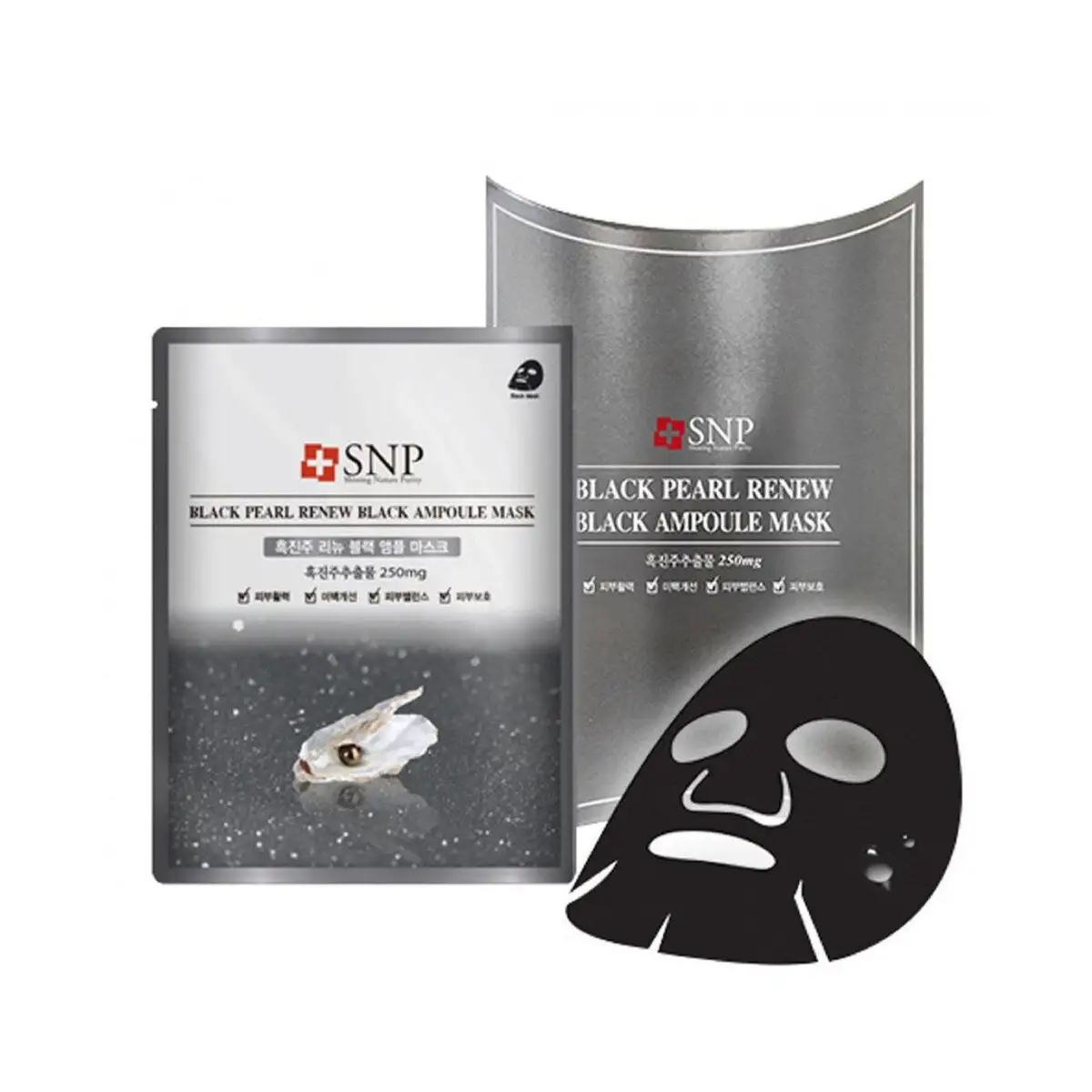 [SNP] Black Pearl Renew Ampoule Masque de visage coréen Top Selection coréenne