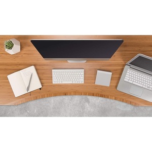 Adjustable Bamboo Standing Laptop <b>Desk</b> with <b>Foldable</b> Drawers - Product Image 3