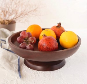 Bol de service en bois de dernière génération, forme ronde, avec mélangeur à salade, décoration d'intérieur, bol de service pour collations, bol de service pour la maison au meilleur prix - Product Image 1